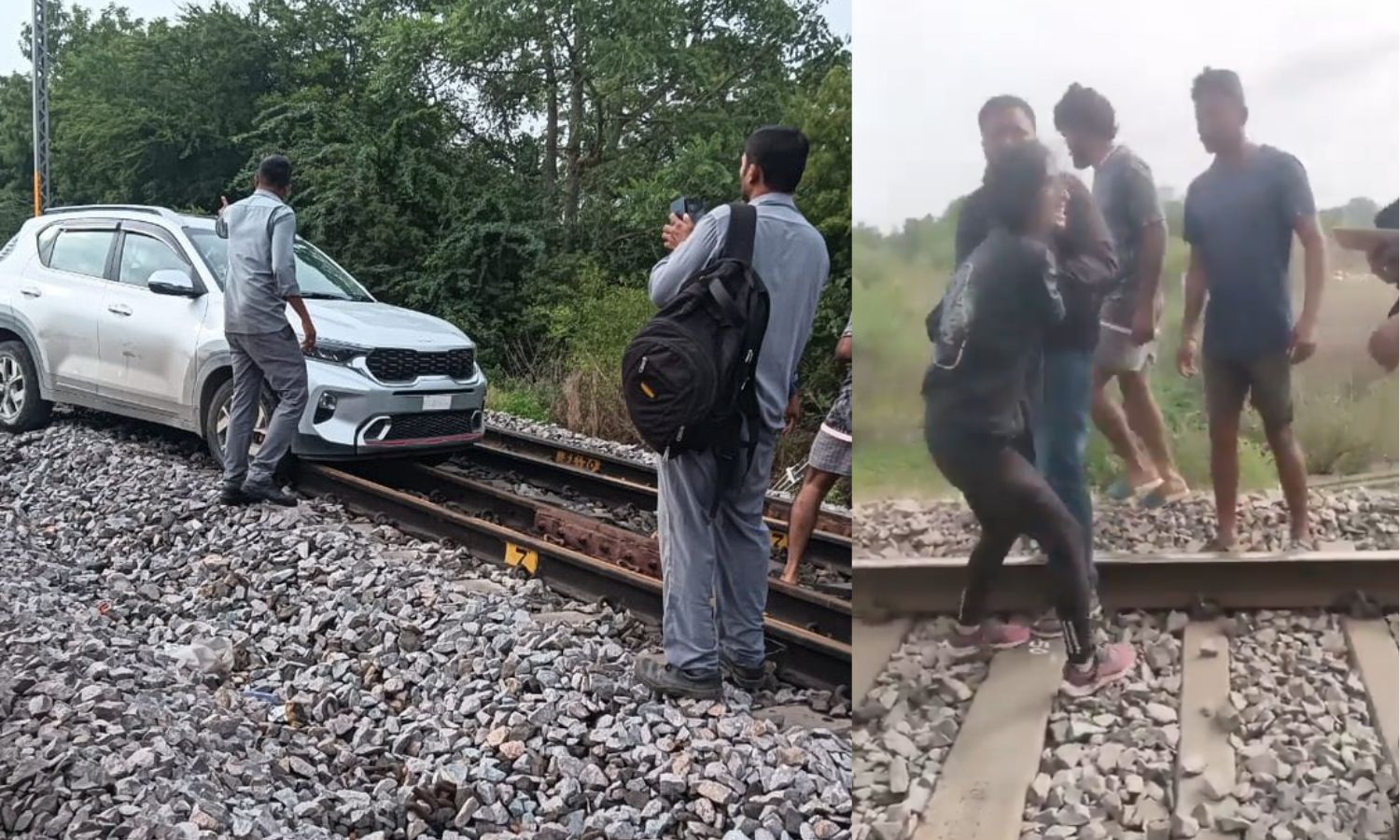 Car on Railway Track