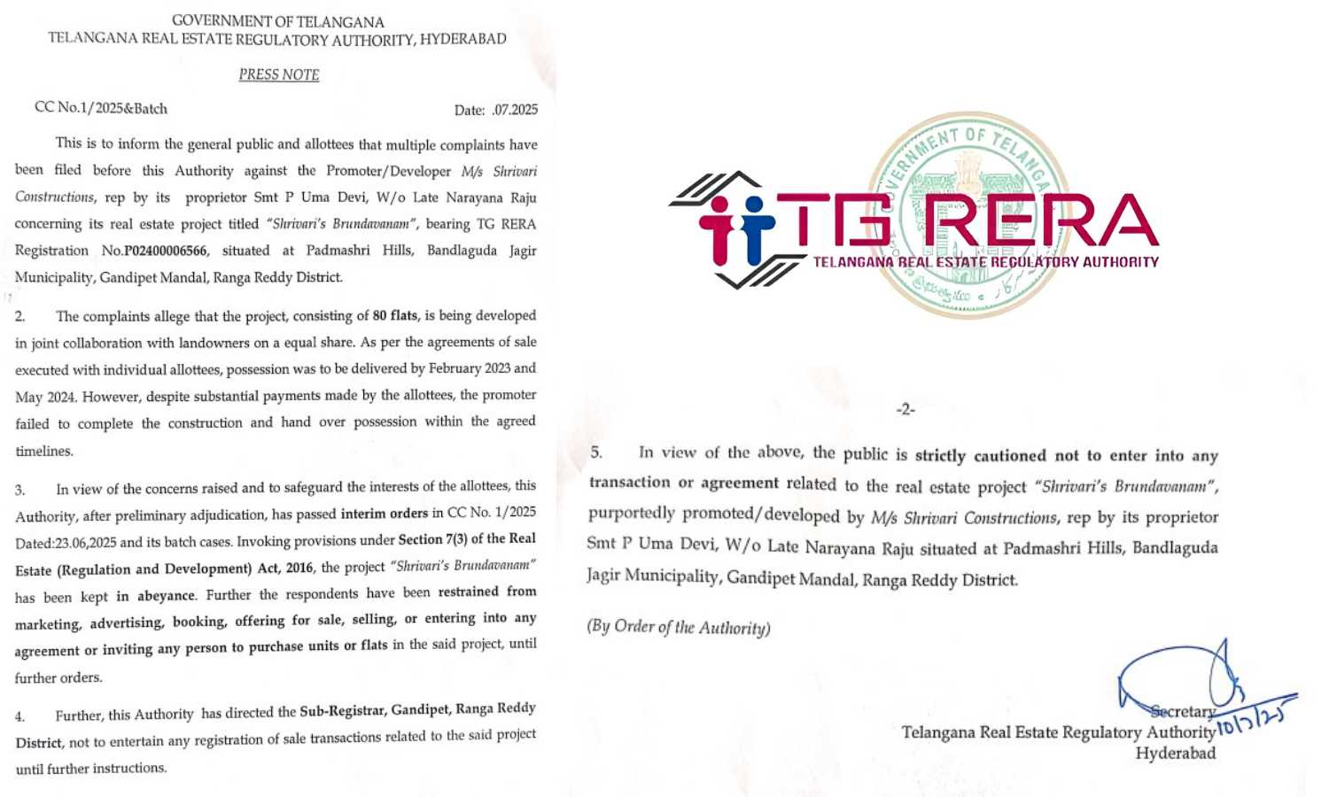 TGRERA Caution Buyers