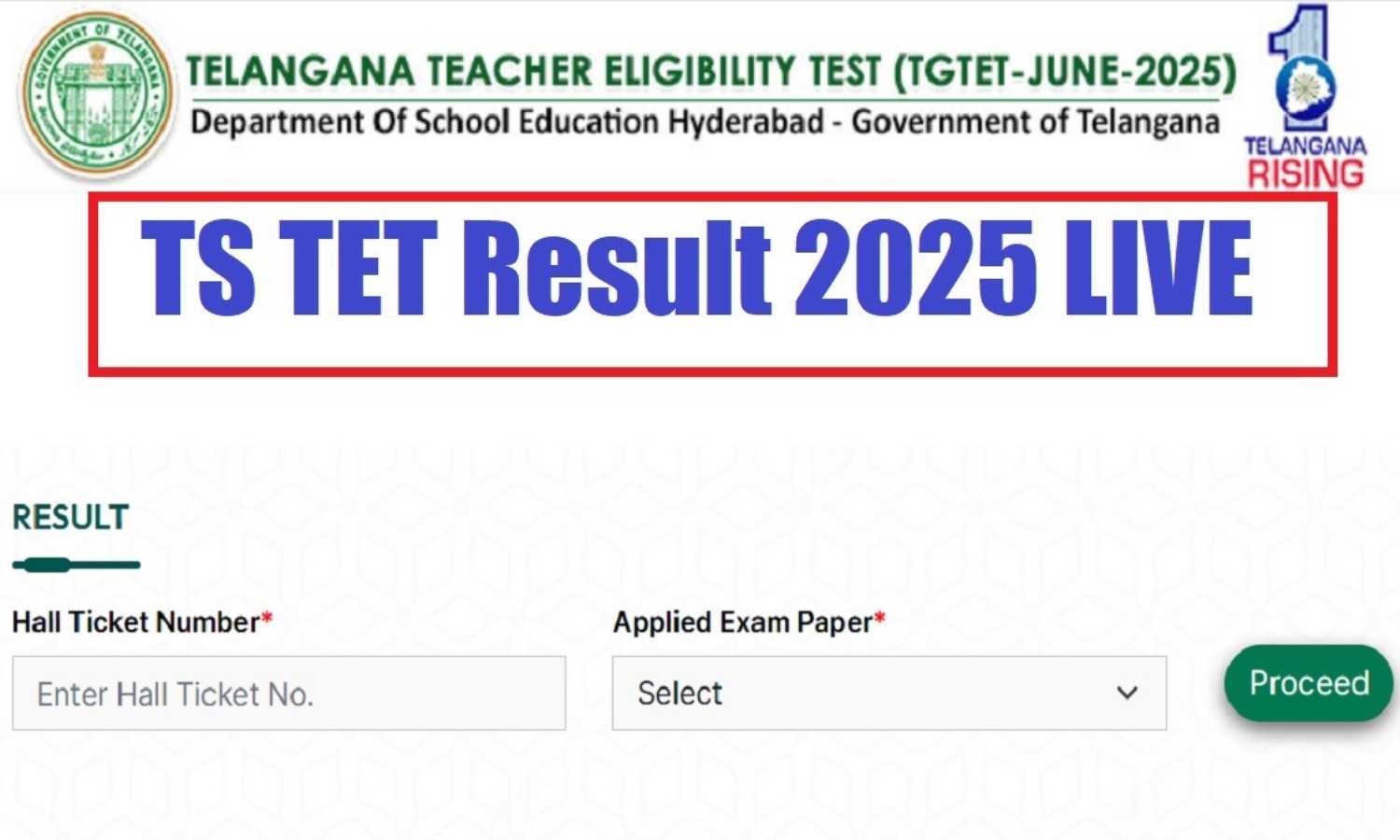 Telangana TET Results